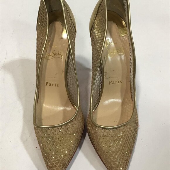 Christian Louboutin “Follies” Gold Point-Toe Pumps – EU 37.5 (US approx. 7.5) - Picture 3 of 7